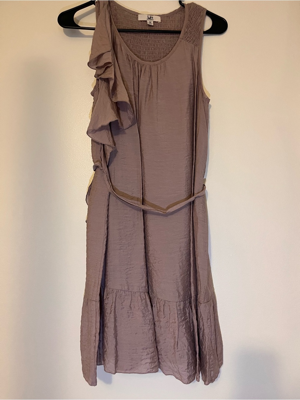 Ya Los Angeles Brown  Ruffle Belted Mini Dress
